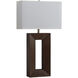 Julie 30 inch 23 watt Dark Walnut Wood and Weathered Brass Standing Table Lamp Portable Light